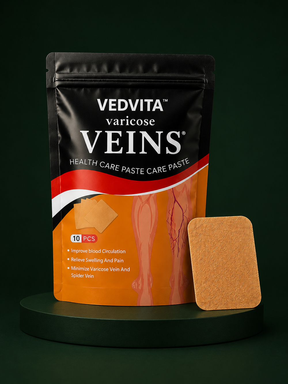 Vedvita™ Spider & Varicose Vein Patches | Natural Herbal Therapy for Swelling, Fatigue & Vein Health